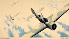 Original Vintage Advertising Poster Vickers Wellesley Airplane Lubrication Shell