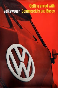 Original Vintage Advertising Poster Volkswagen Commercials And Buses WV Kombi