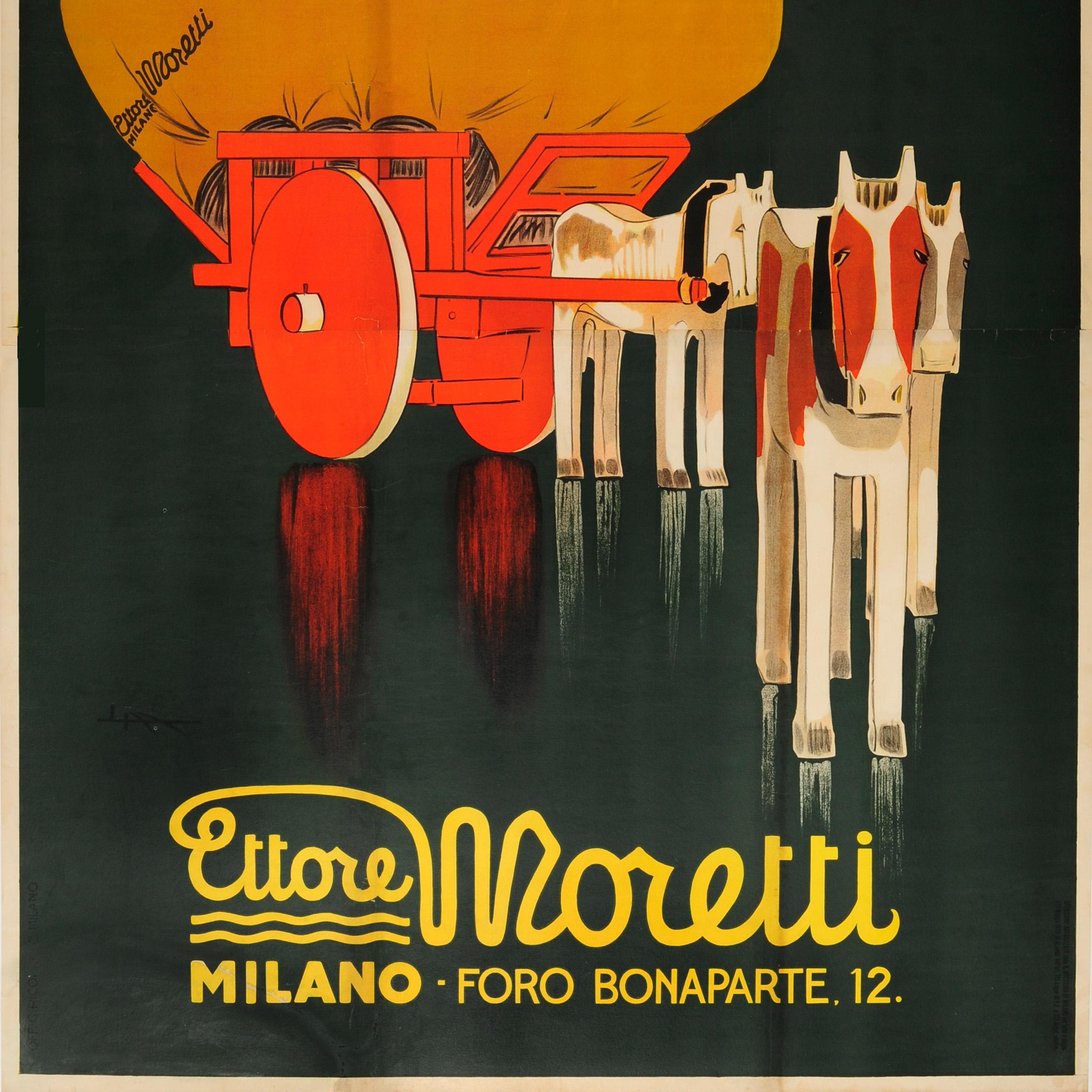 Original-Vintage-Werbeplakat, wasserdicht Tarpaulin, Ettore Moretti Milano im Zustand „Gut“ im Angebot in London, GB