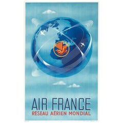 Original Vintage Air France Plaque-Pegasus Shrimp-Aviation, 1948