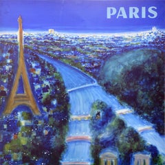 Original Vintage Air France Travel Poster Paris Air France Bernard Villemot