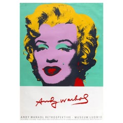 Affiche d'exposition d'art vintage d'origine d'Andy Warhol avec Marilyn Monroe et son design Pop Art