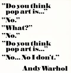 Original Vintage Andy Warhol Poster Do You Think Pop Art Is No I Don't Quote Art