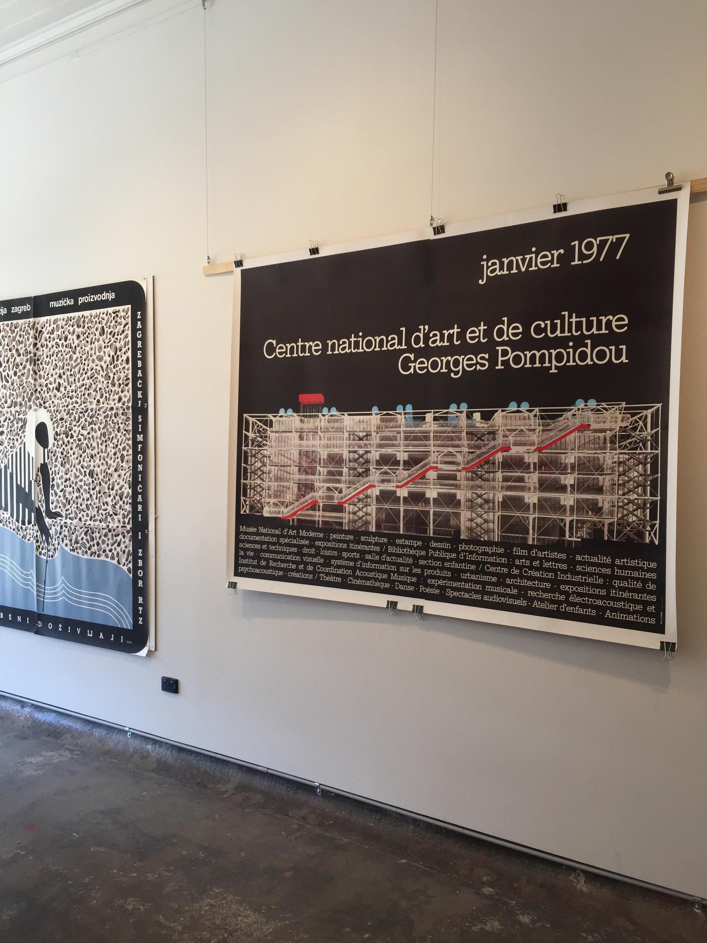 Moderno Poster architettonico originale d'epoca 'Georges Pompidou', Museo d'Arte Moderna 1977 in vendita