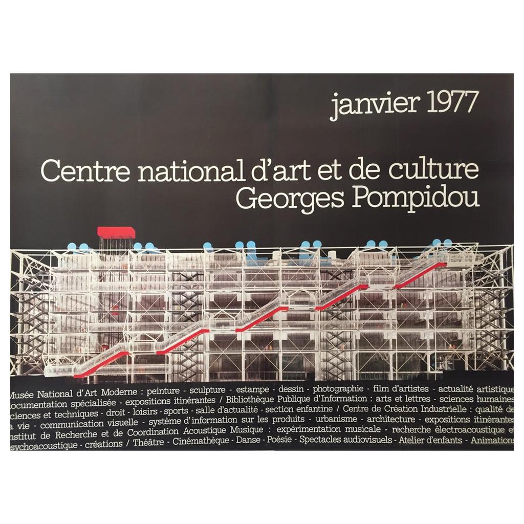 Original Vintage Architectural Poster 'Georges Pompidou', Modern Art Museum 1977