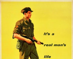 Original Vintage Army Poster Join The Scots Guards Real Man's Life War Office