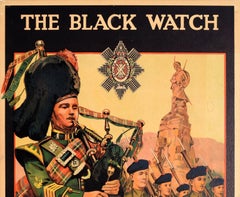 Original Vintage Army Poster The Black Watch Senior Highland Regiment Scotland