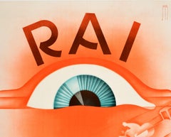 Original Vintage Art Deco Design Motor Show Poster RAI Automobiel & Motorrijwiel