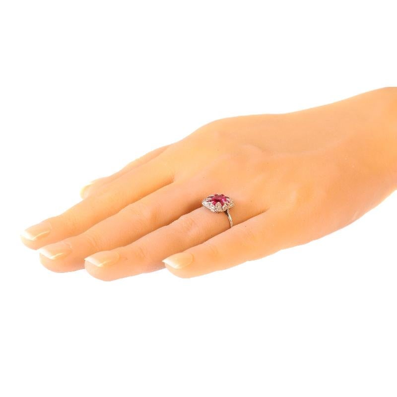 Original Vintage Art Deco Diamond and Ruby Engagement Ring 6