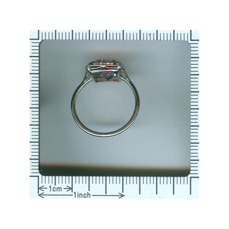 Original Vintage Art Deco Diamond and Ruby Engagement Ring 7