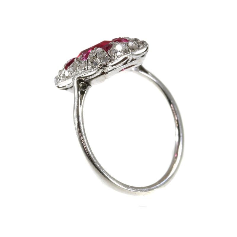 Original Vintage Art Deco Diamond and Ruby Engagement Ring 2