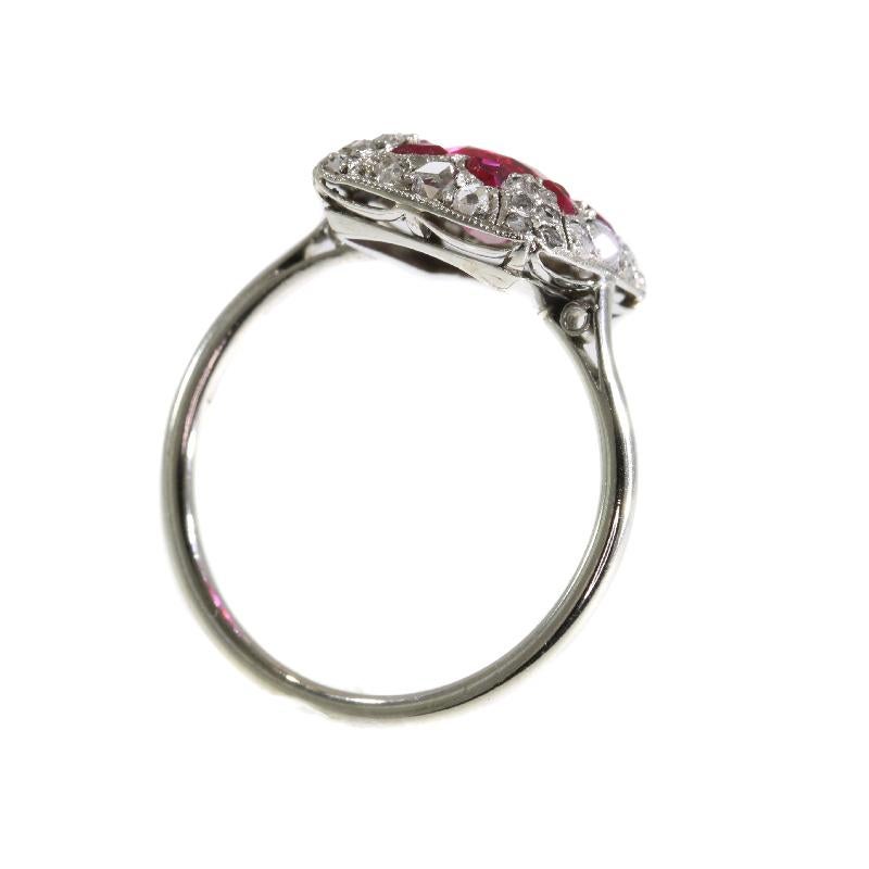Original Vintage Art Deco Diamond and Ruby Engagement Ring 3