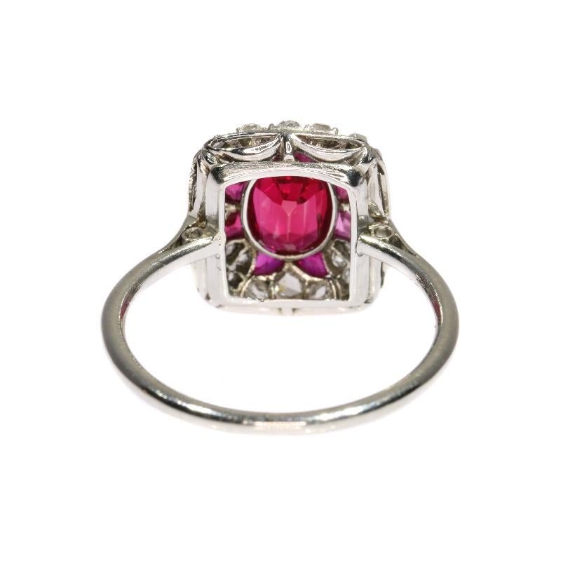 Original Vintage Art Deco Diamond and Ruby Engagement Ring 5