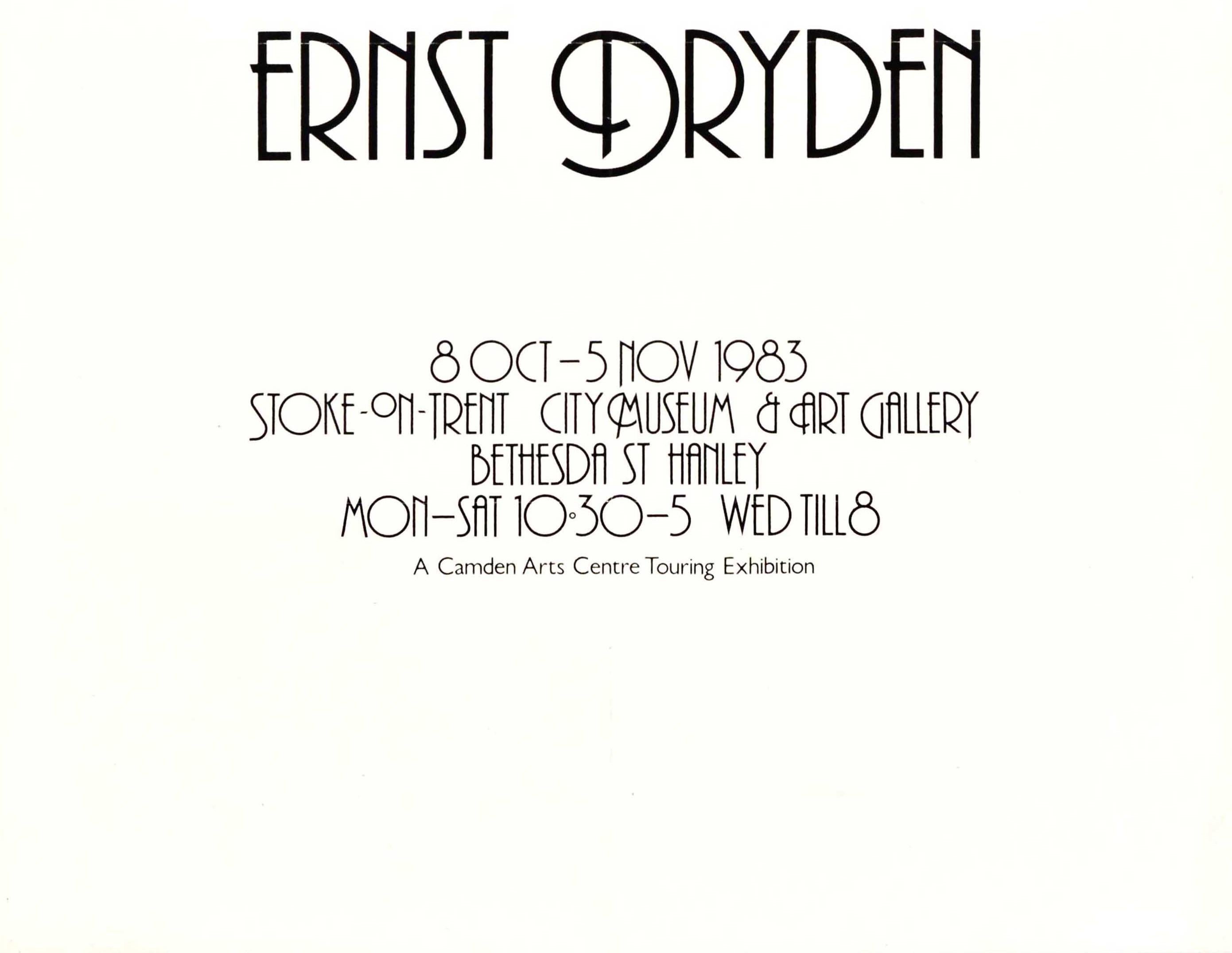 British Original Vintage Art Deco Poster Ernst Dryden Fashion Design Touring Exhibition