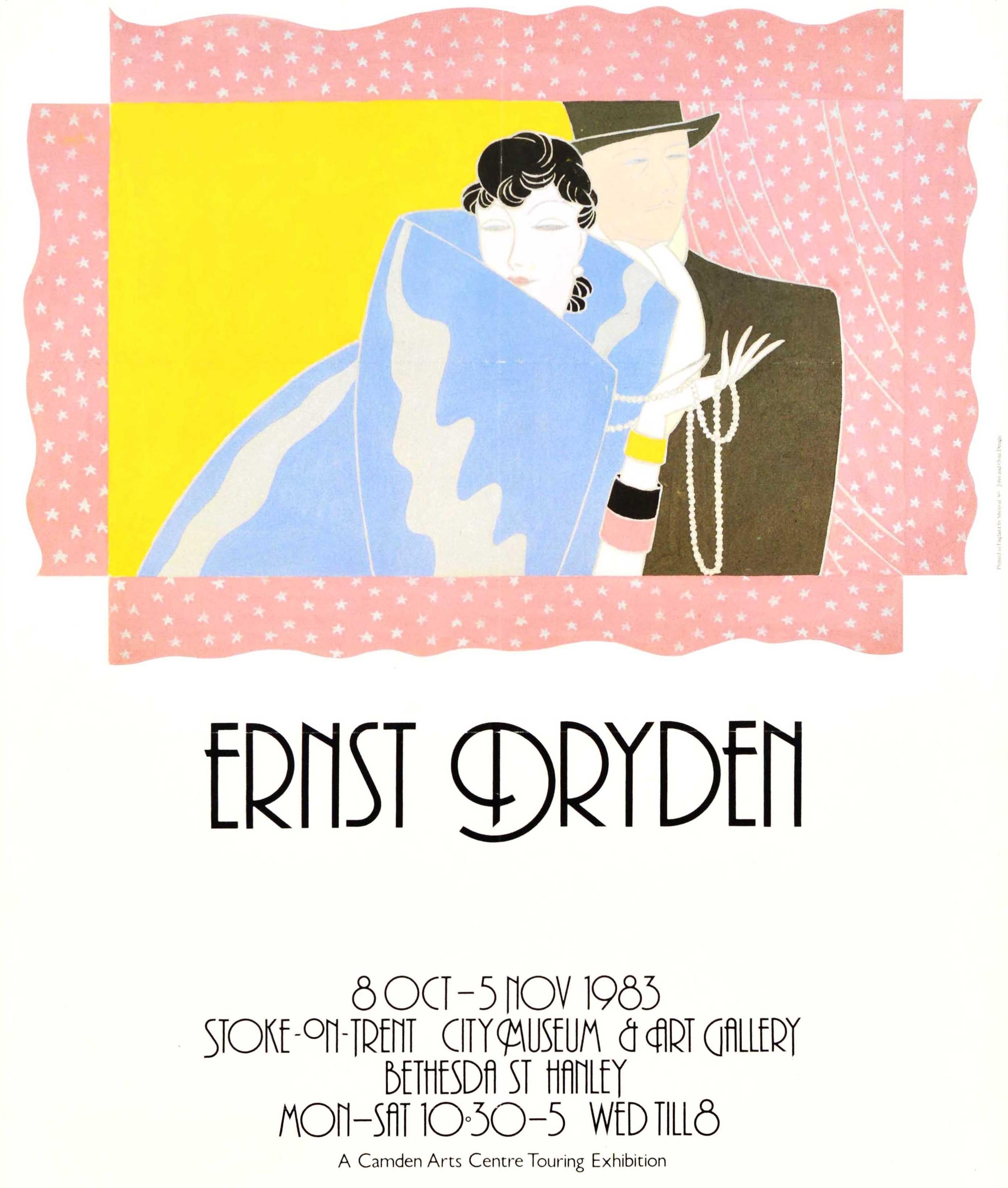 Original Vintage Art Deco Poster Ernst Dryden Fashion Design Touring Exhibition In Good Condition In London, GB