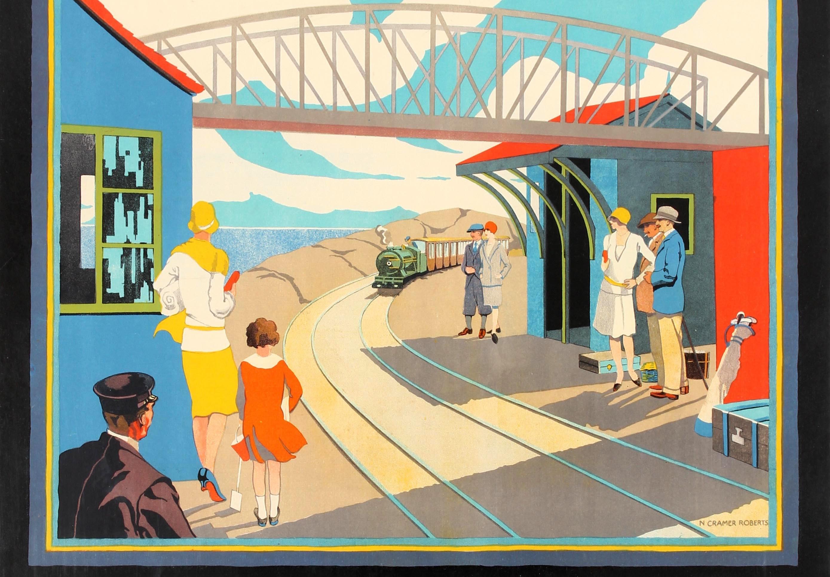 British Original Vintage Art Deco Romney Hythe & Dymchurch Railway Poster Greatstone Stn