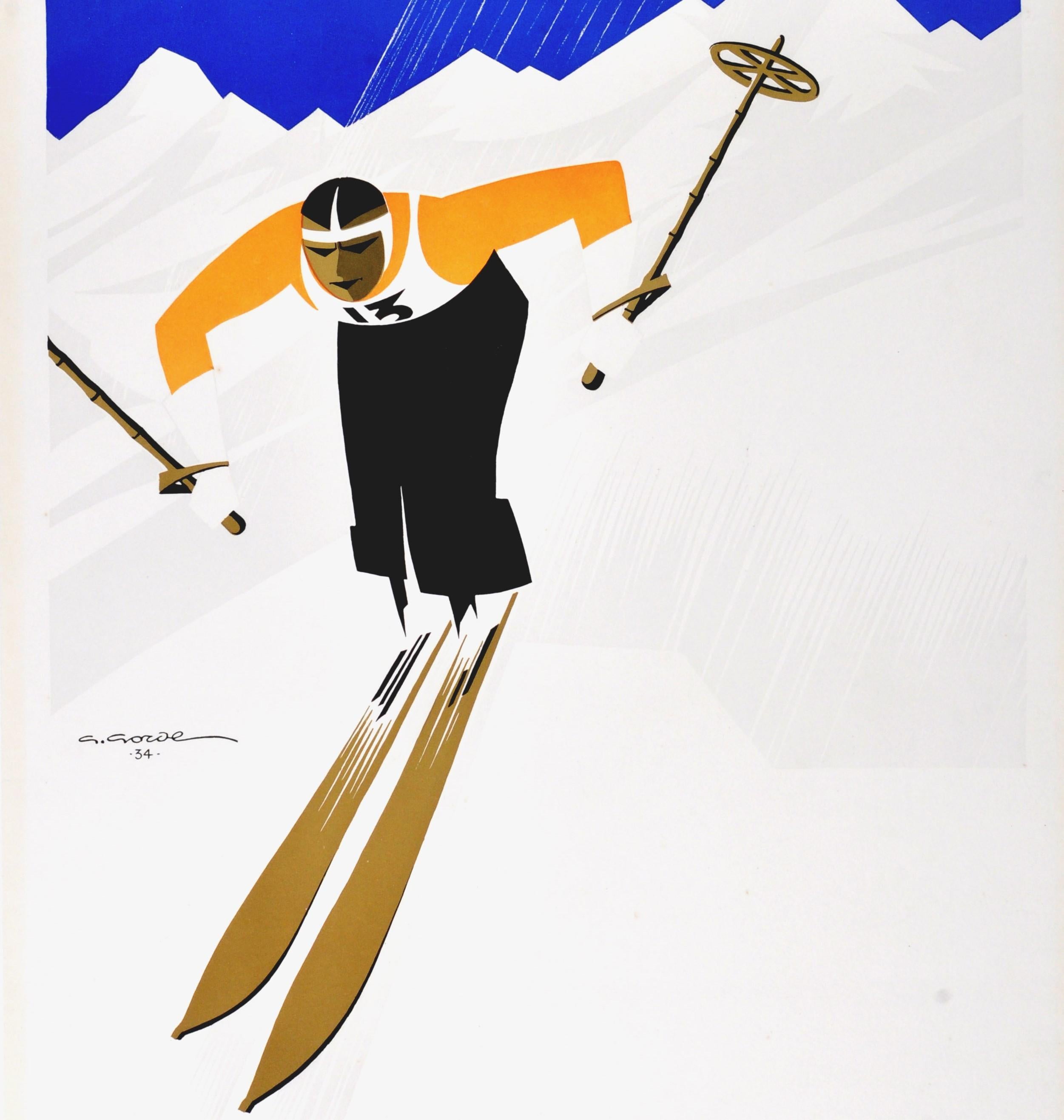 art deco ski posters