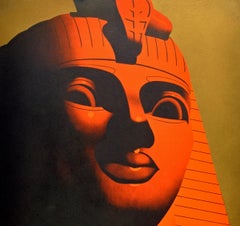 Original Vintage Art Deco Travel Poster Egypt For Winter Sunshine ft. the Sphinx