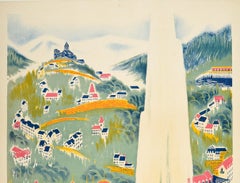 Poster di viaggio originale d'epoca Art Deco Saint-Nectaire Casino Golf Spa Auvergne