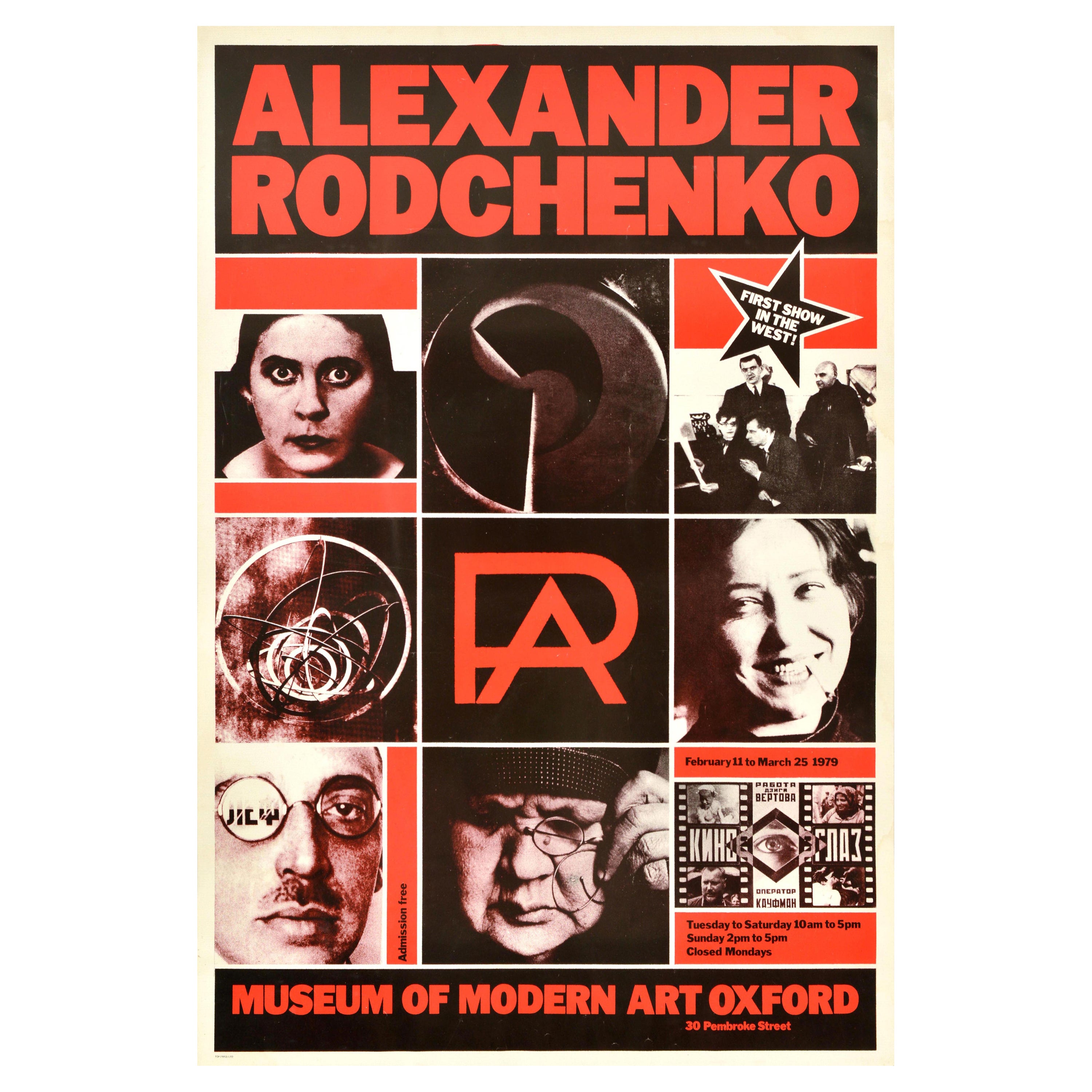 Poster pubblicitario originale d'epoca per mostra d'arte Alexander Rodchenko Oxford in vendita