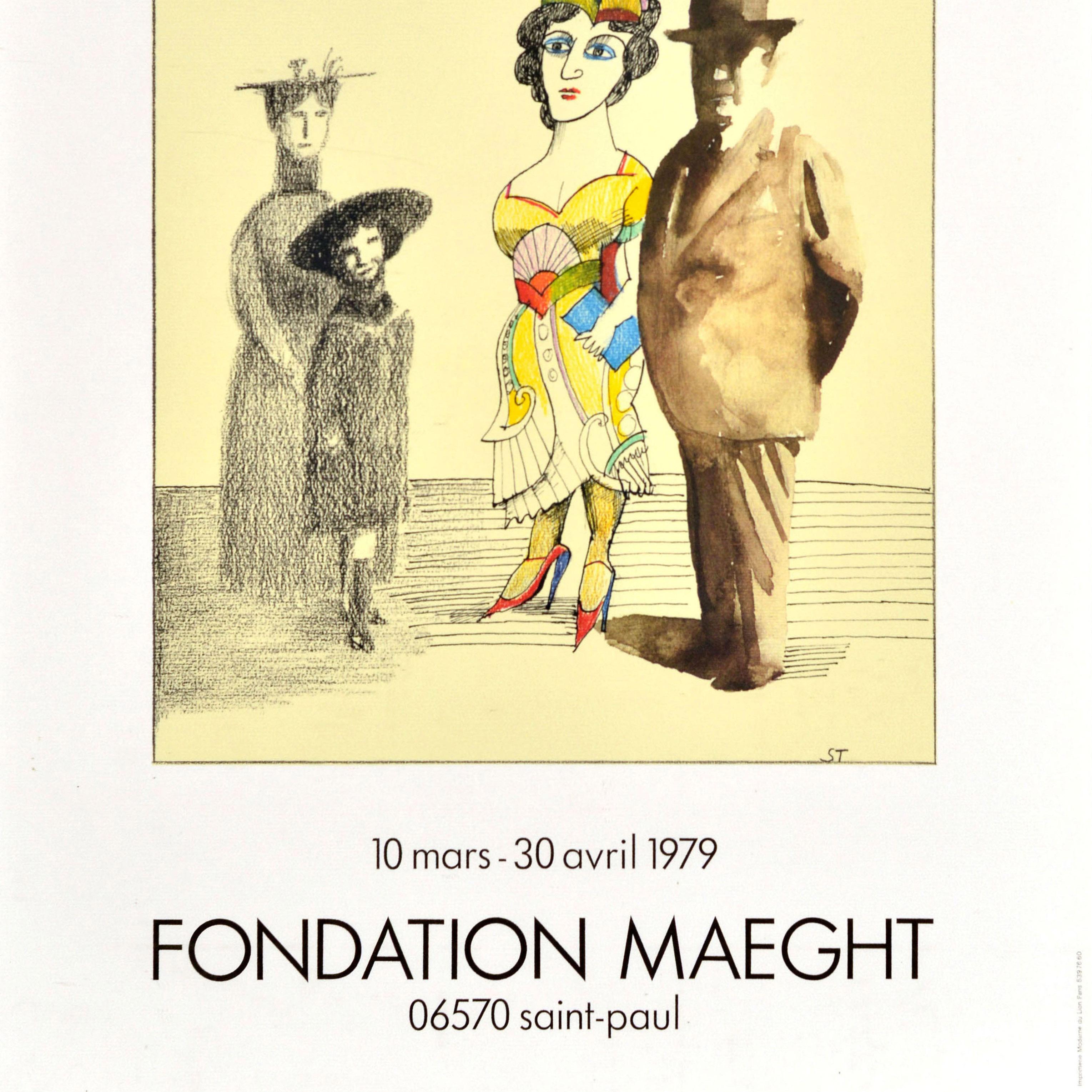 Poster pubblicitario per mostra d'arte originale d'epoca Steinberg Fondation Maeght In condizioni ottime in vendita a London, GB