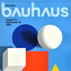 Original Vintage Art Exhibition Poster Bauhaus Chicago Illinois Herbert Bayer