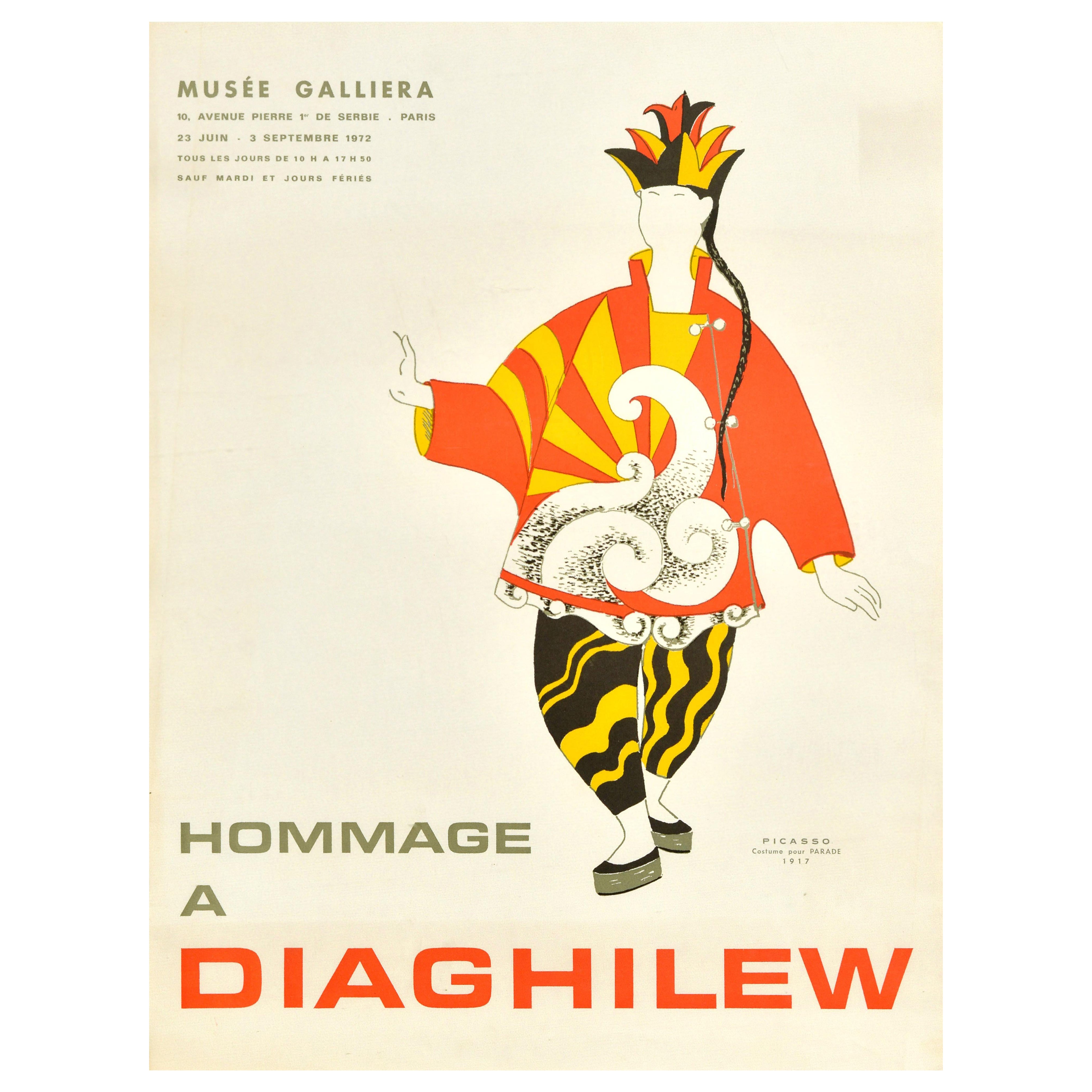 Poster d'arte originale d'epoca Diaghilew Picasso Hommage Chinese Parade in vendita