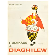 Original Vintage Art Exhibition Poster Diaghilew Picasso Hommage Chinese Parade