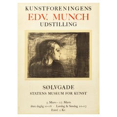 Original Vintage Art Exhibition Poster Edvard Munch Det Syke Barn The Sick Child