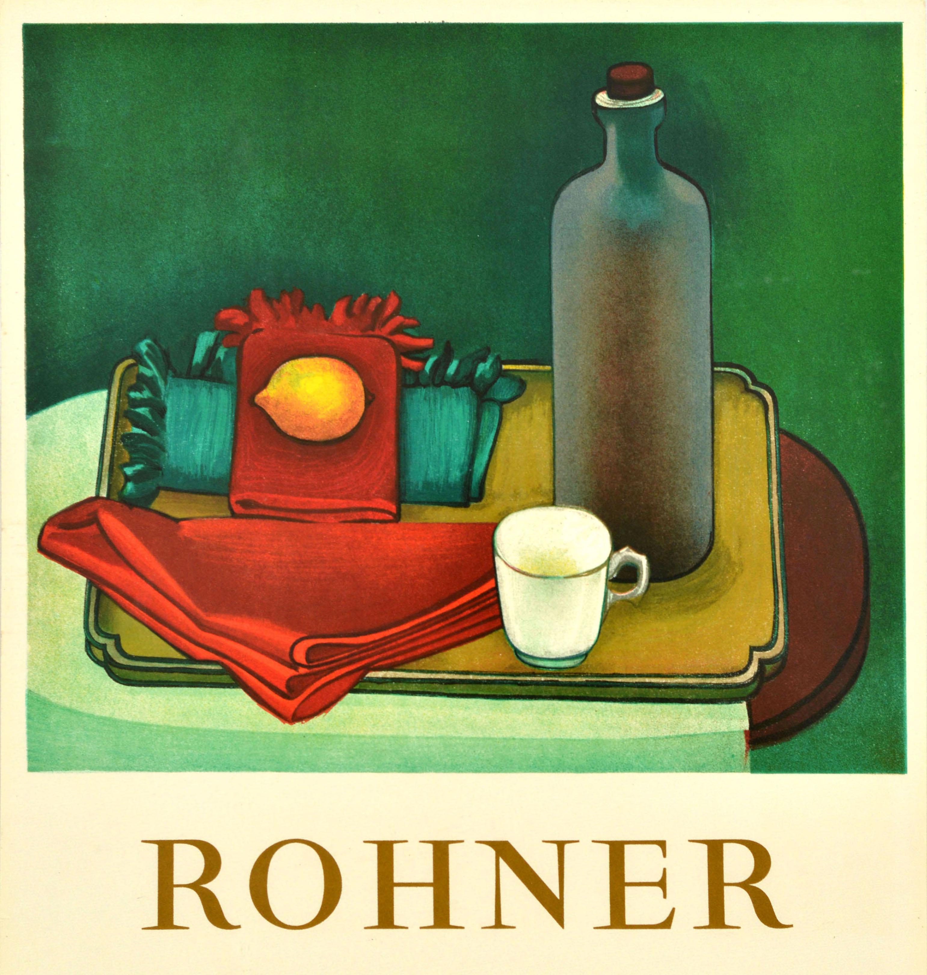 Francese Poster originale d'epoca per mostra d'arte Georges Rohner Galerie Andre Weil Mourlot in vendita