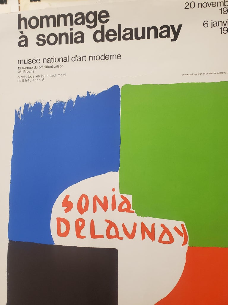 Original Vintage Art & Exhibition Poster, 'HOMMAGE A SONIA DELAUNAY', 1975

