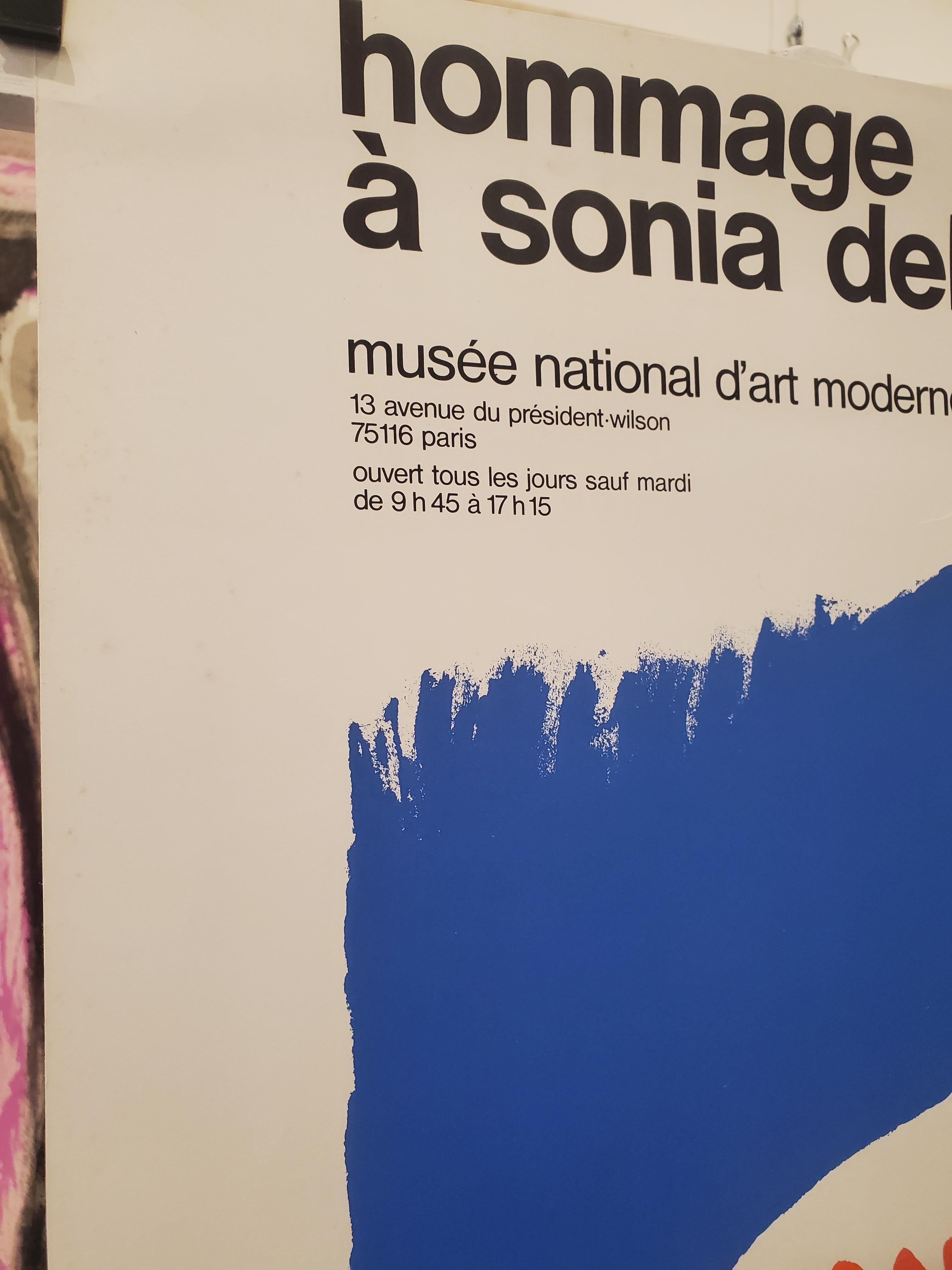 Mid-Century Modern Original Vintage Art & Exhibition Poster, 'HOMMAGE A SONIA DELAUNAY', 1975 For Sale
