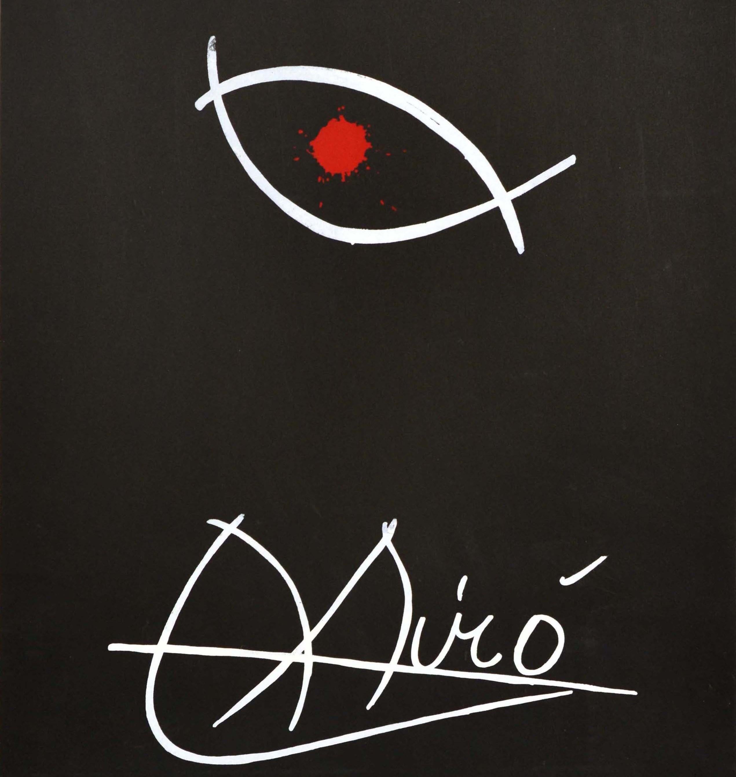 Danish Original Vintage Art Exhibition Poster Joan Miro Galleri Sjoreen Abstract Design