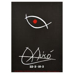 Original Vintage Art Exhibition Poster Joan Miro Galleri Sjoreen Abstract Design