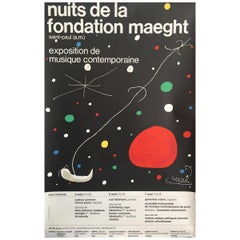 Original Vintage Art & Exhibition Poster Joan Miró Nuits De La Fondation Maeght