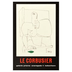 Poster d'arte originale d'epoca Le Corbusier Copenaghen Design Modernista