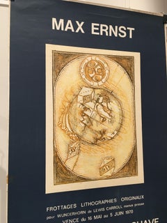 Poster originale d'epoca per una mostra d'arte MAX ERNST, 1970 Galerie Alphonse Chave