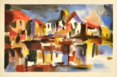 Original Vintage Art Exhibition Poster Nicolas Rin Galerie Chardin Abstract