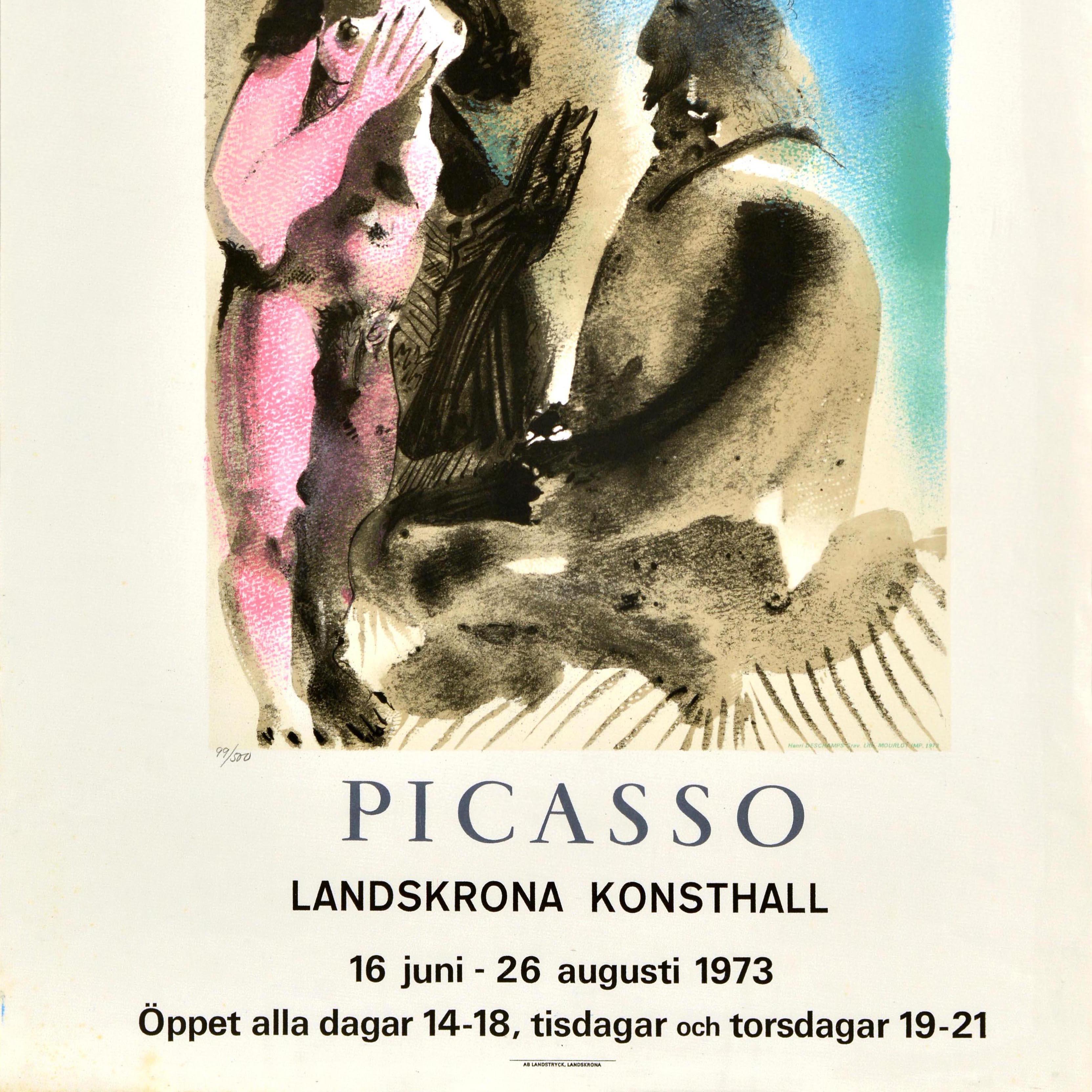 Original Vintage Art Exhibition Poster Pablo Picasso Landskrona Konsthall In Good Condition For Sale In London, GB