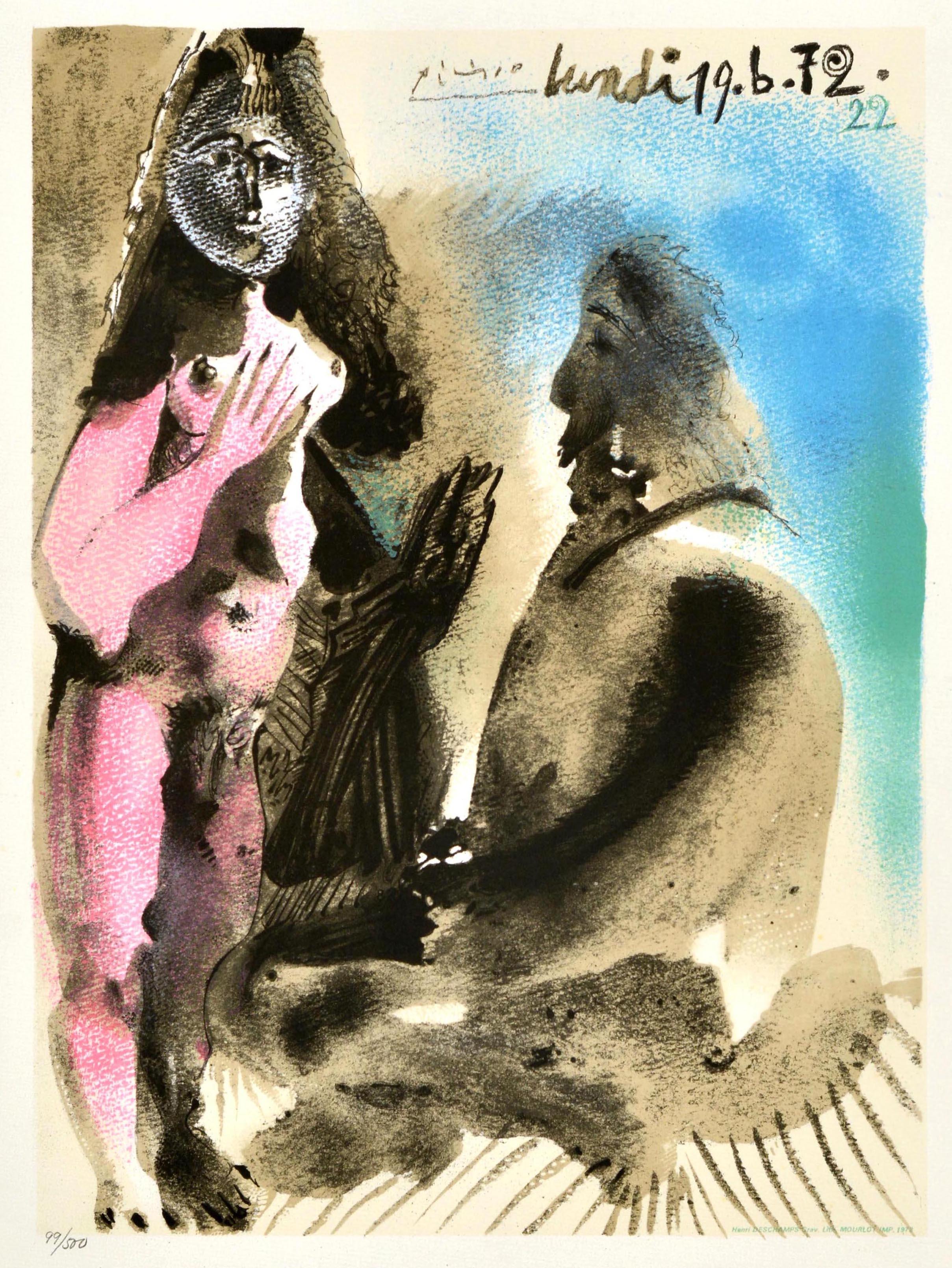Late 20th Century Original Vintage Art Exhibition Poster Pablo Picasso Landskrona Konsthall For Sale