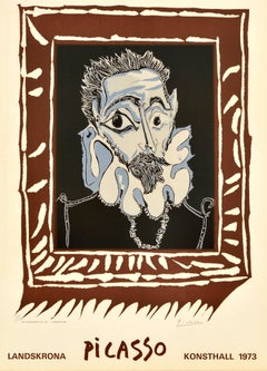 Original Vintage Art Exhibition Poster Pablo Picasso L'Homme A La Fraise