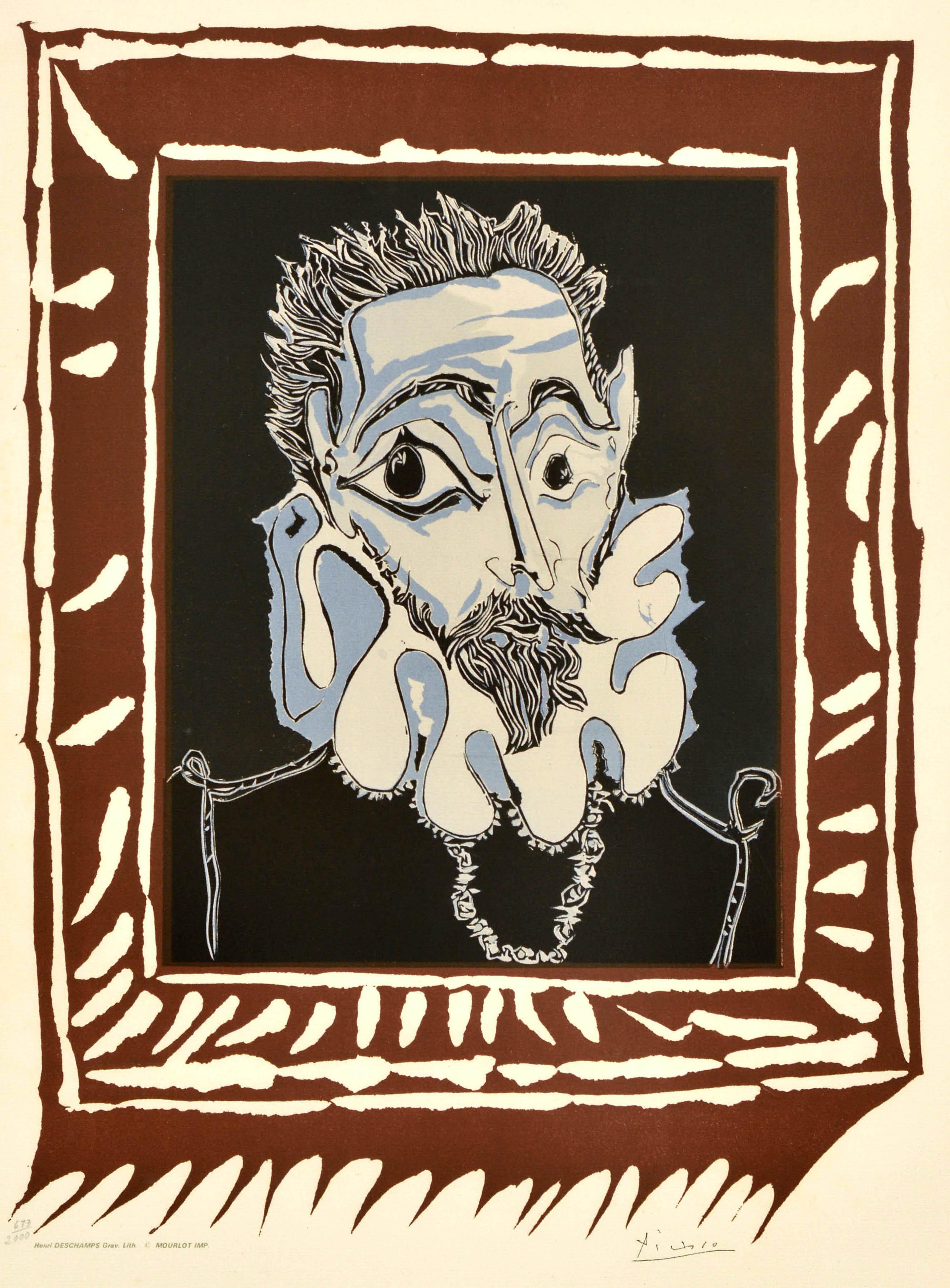 Fin du 20e siècle Affiche d'exposition d'art vintage d'origine Pablo Picasso L'Homme A La Fraise