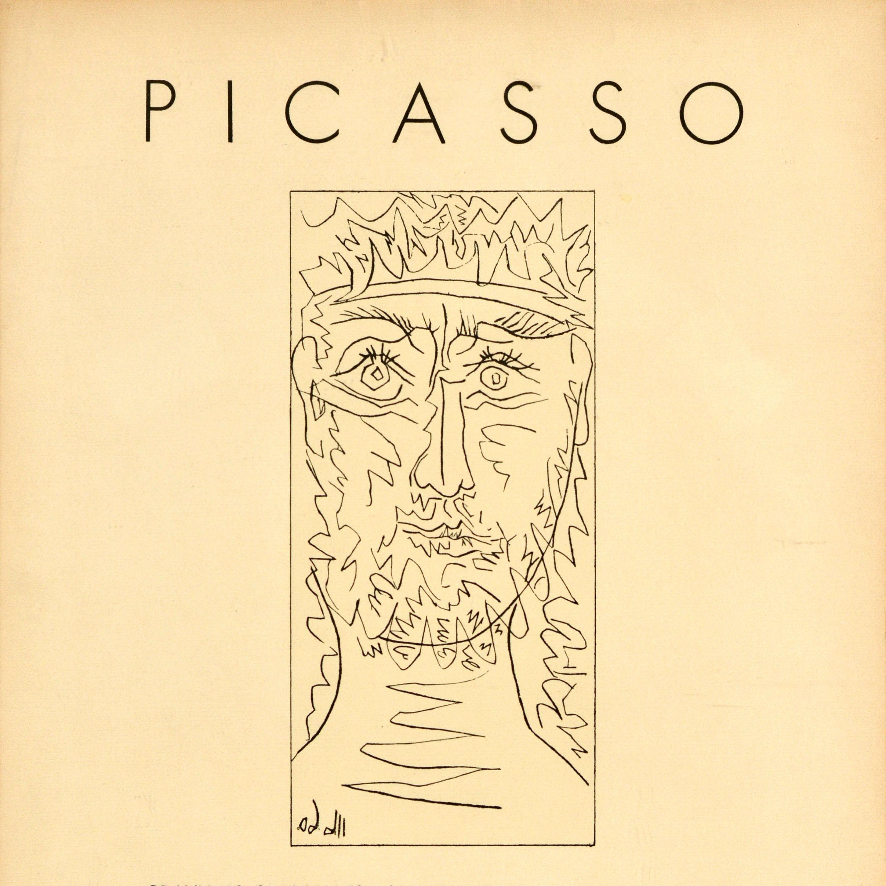 Francese Poster d'arte originale d'epoca Pablo Picasso Incisioni Pindare Cardinale in vendita