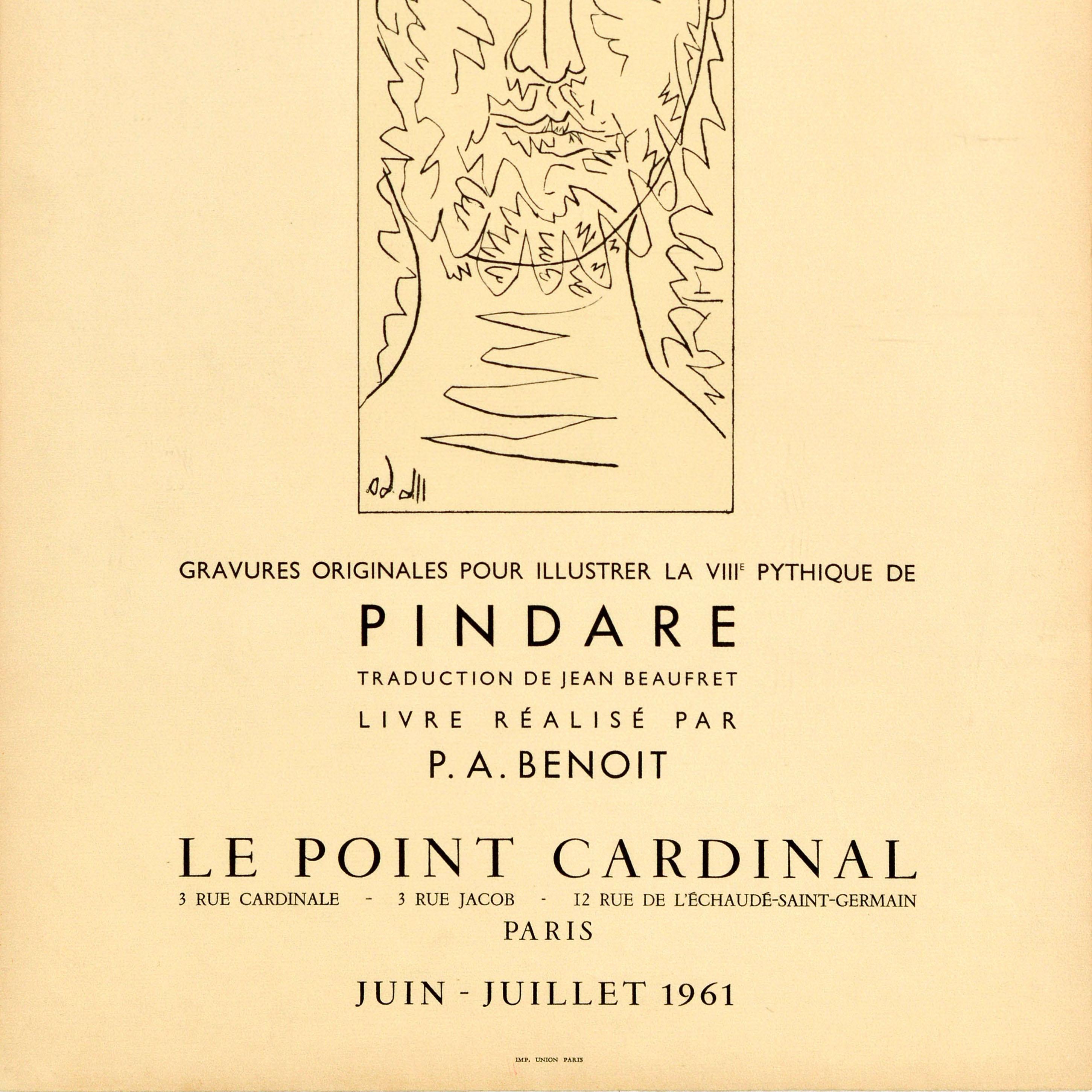 Poster d'arte originale d'epoca Pablo Picasso Incisioni Pindare Cardinale In condizioni buone in vendita a London, GB