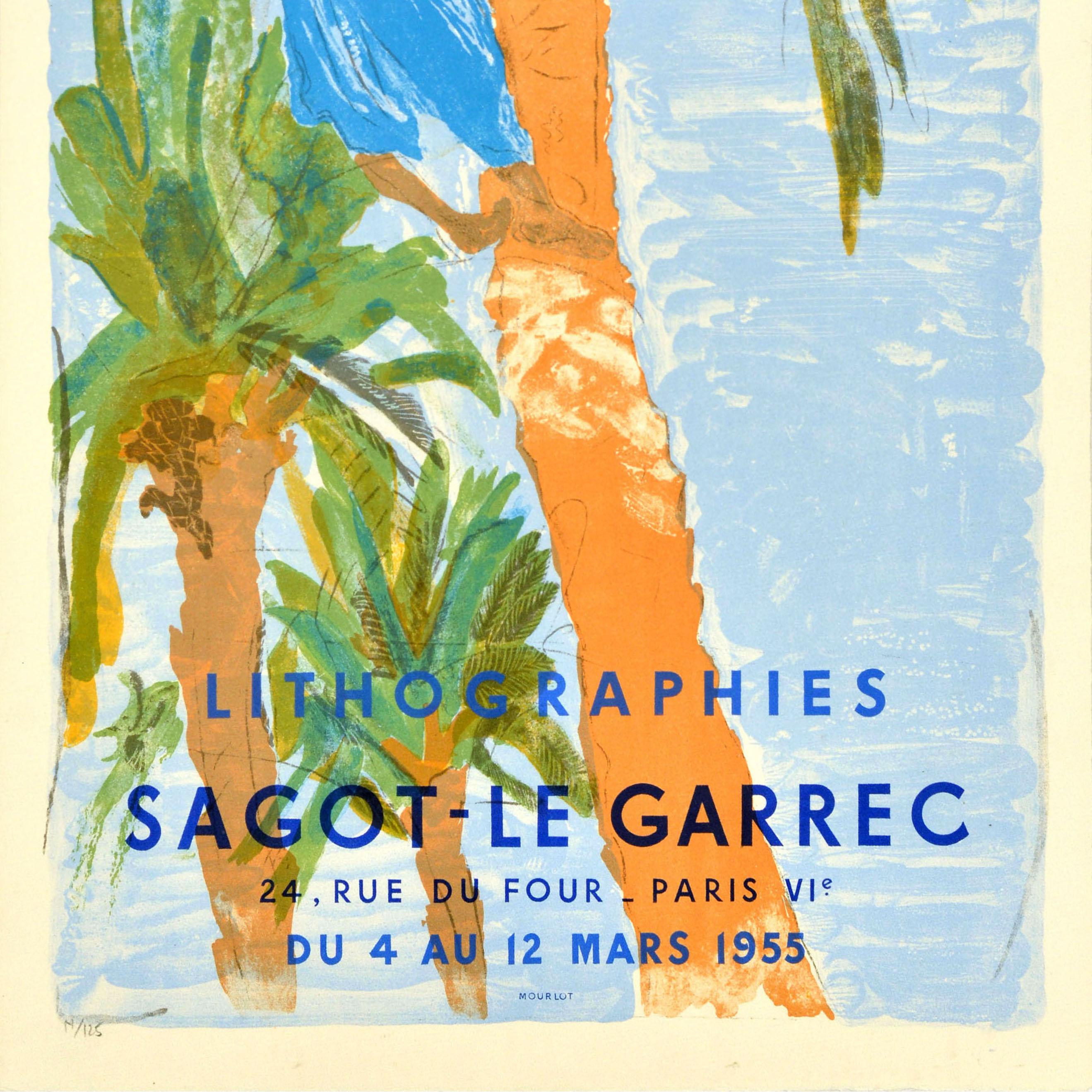 Original Vintage Art Exhibition Poster Pierre Eugene Clairin Sagot Le Garrec In Excellent Condition For Sale In London, GB