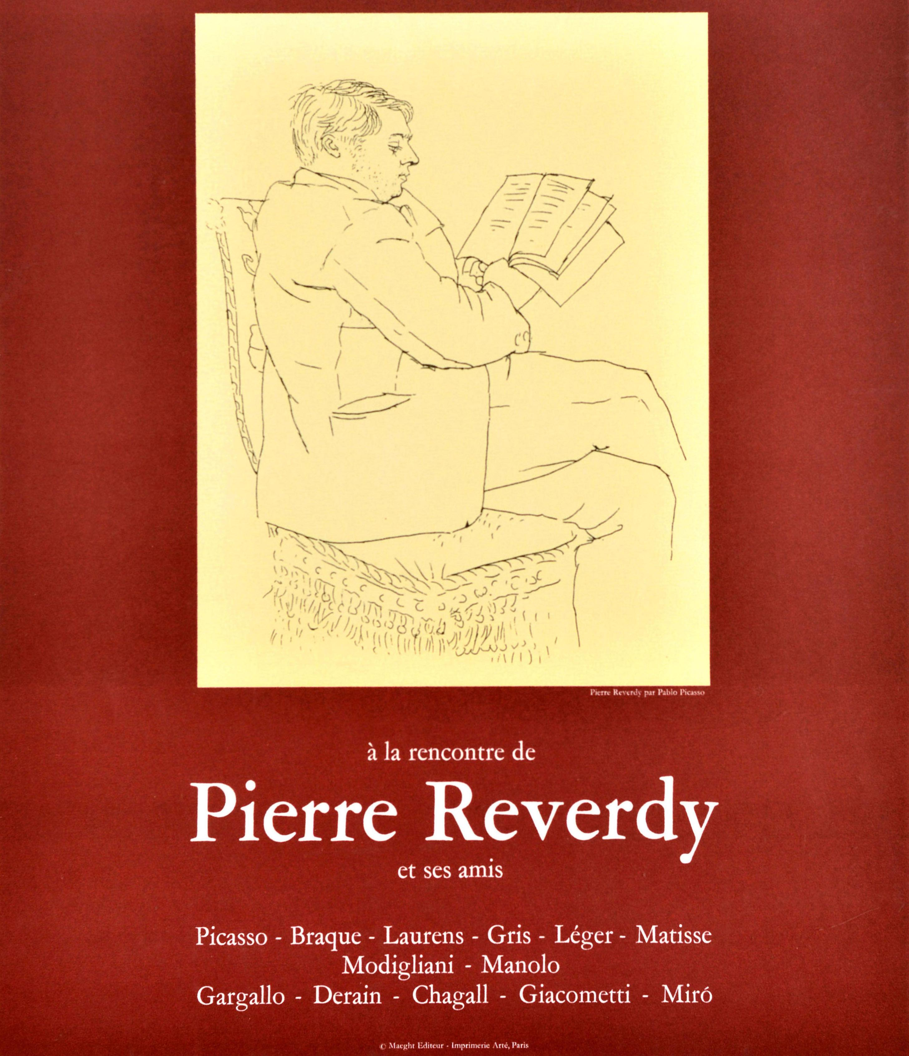 Poster originale d'epoca per una mostra d'arte Pierre Reverdy e i suoi amici Picasso In condizioni ottime in vendita a London, GB