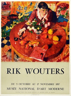 Original Vintage Art Exhibition Poster Rik Wouters National Museum Of Modern Art