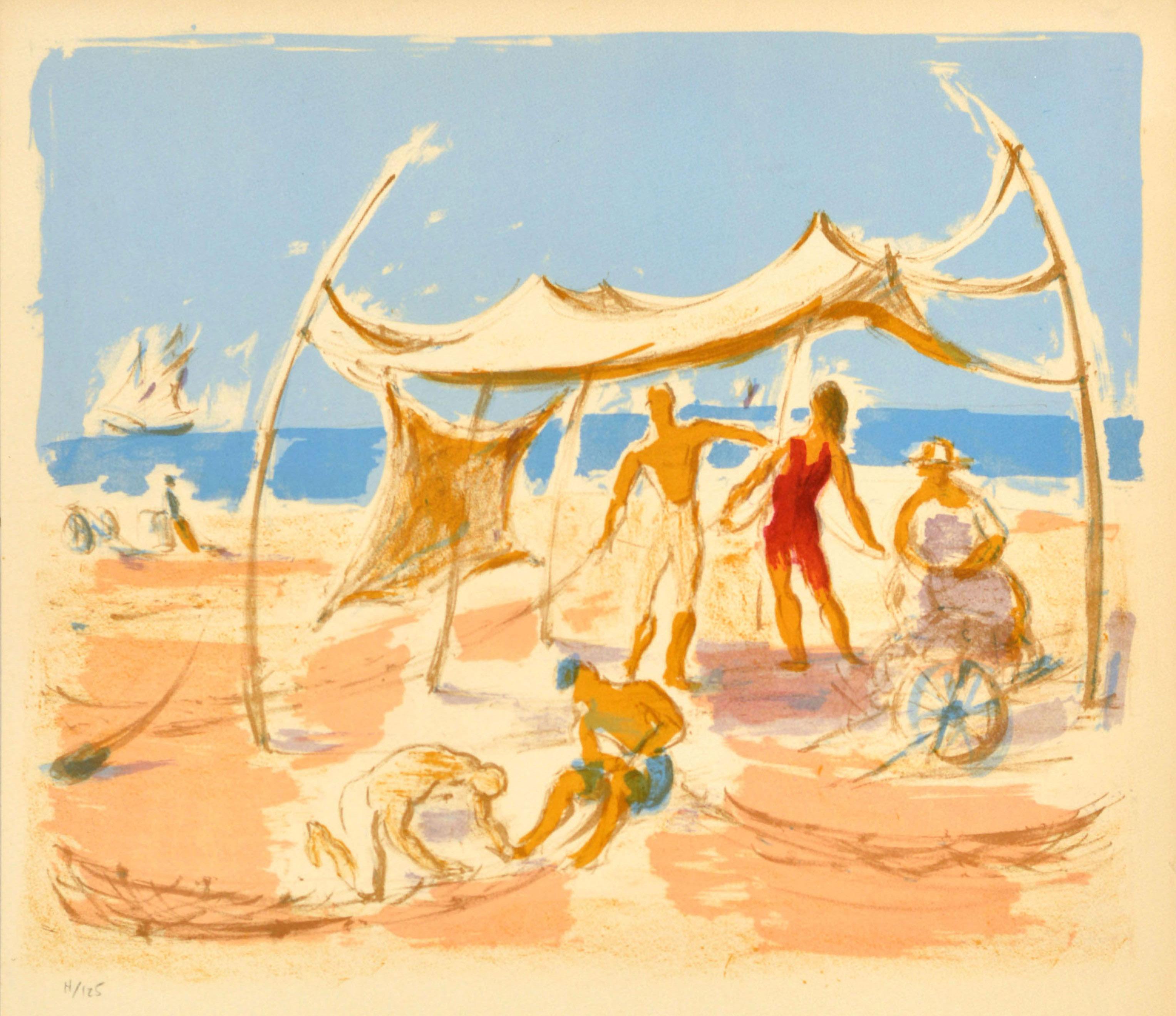 French Original Vintage Art Exhibition Poster Rolf Gerard Pont Des Arts Lucie Weill For Sale