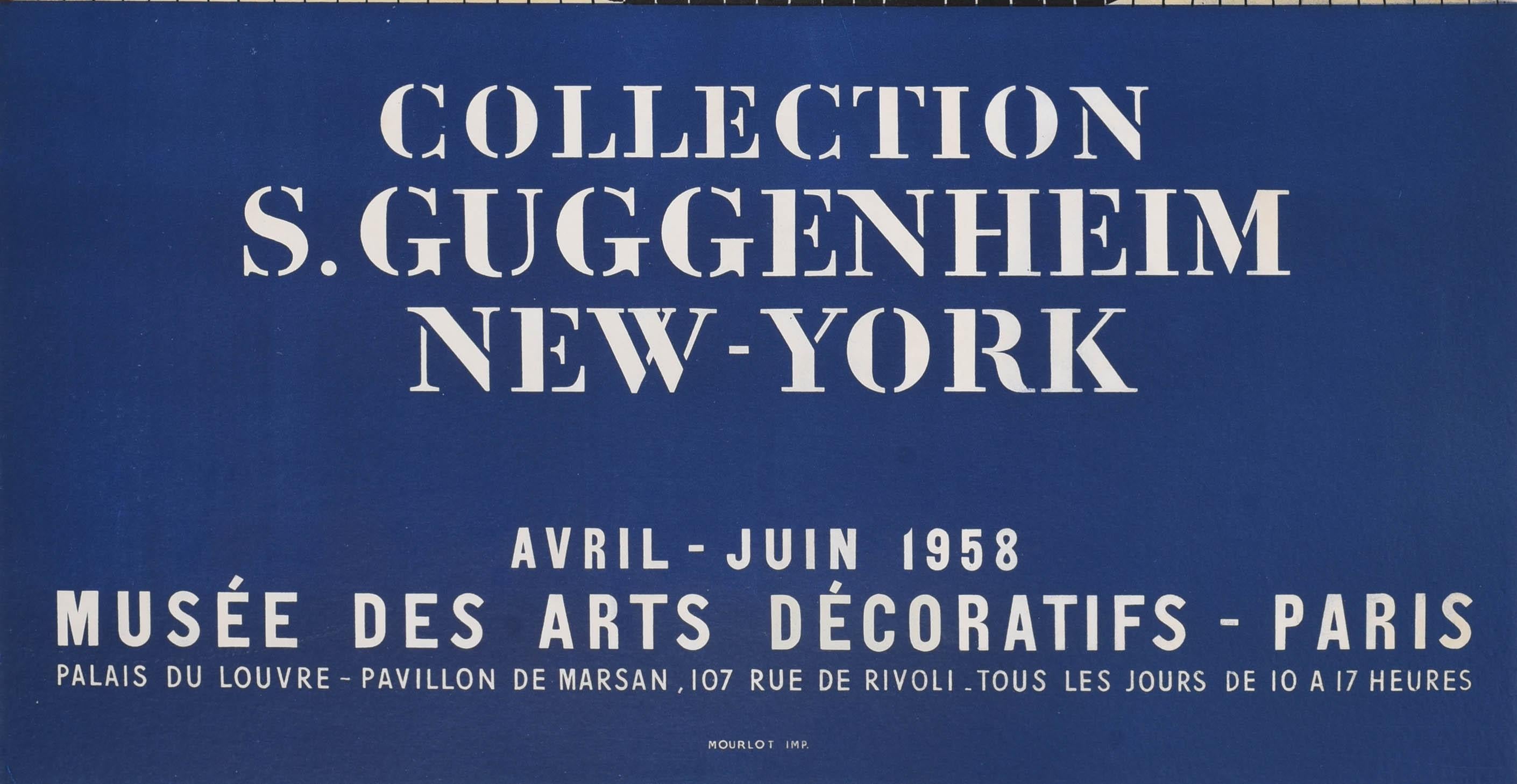 French Original Vintage Art Poster Guggenheim New York Pablo Picasso Paris Exhibition For Sale