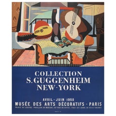 Original Vintage-Kunstplakat Guggenheim, New York, Pablo Picasso, Paris, Ausstellung